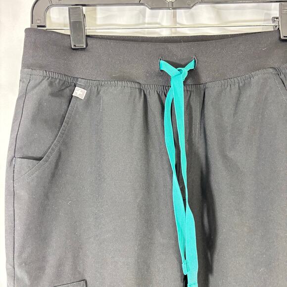 FIGS Zamora Jogger Scrub Pants Black XS | Slim Fit 4-Way Stretch Medical Uniform - Picture 4 of 5